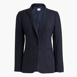 J. Crew Factory Women's Navy Pinstripe Single-Button Blazer